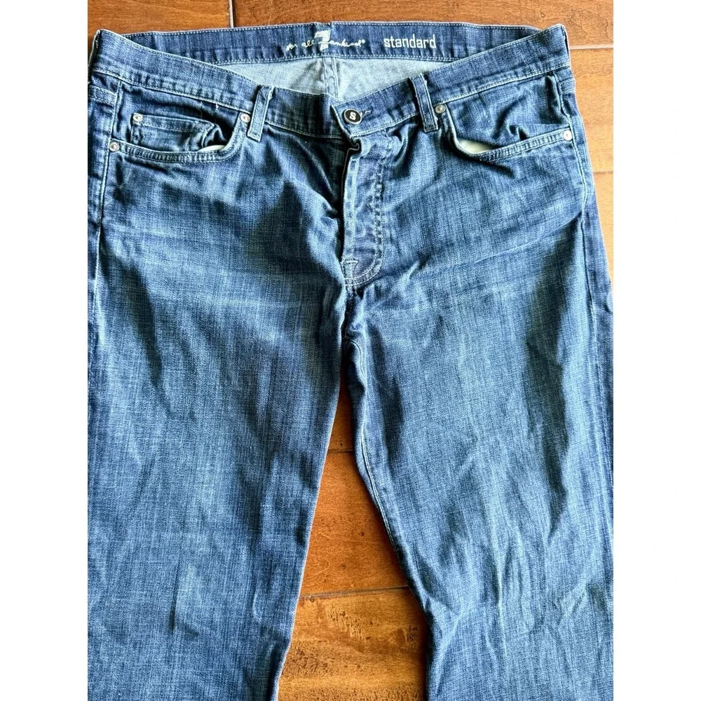 7 For All Mankind The Standard Straight Leg Denim Jeans Button Fly 36x33 USA